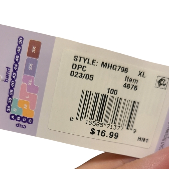 Hanes Womens Cozy Pullover Comfort Evolution Bra XL - Picture 9 of 9